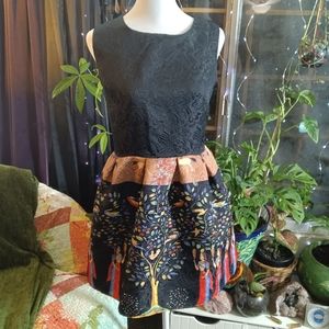 Sleeveless tapestry mini dress